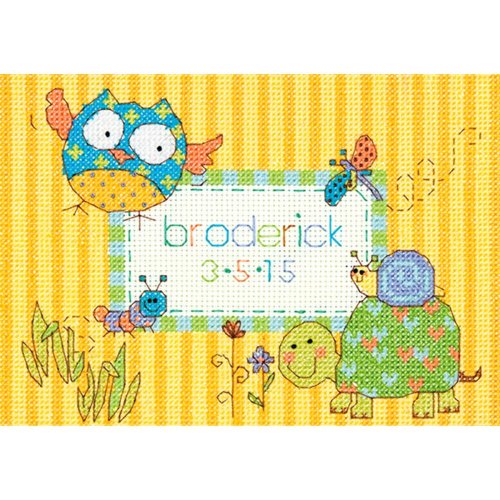 (image for) Mini Woodland Creatures Birth Record Counted Cross Stitch Kit
